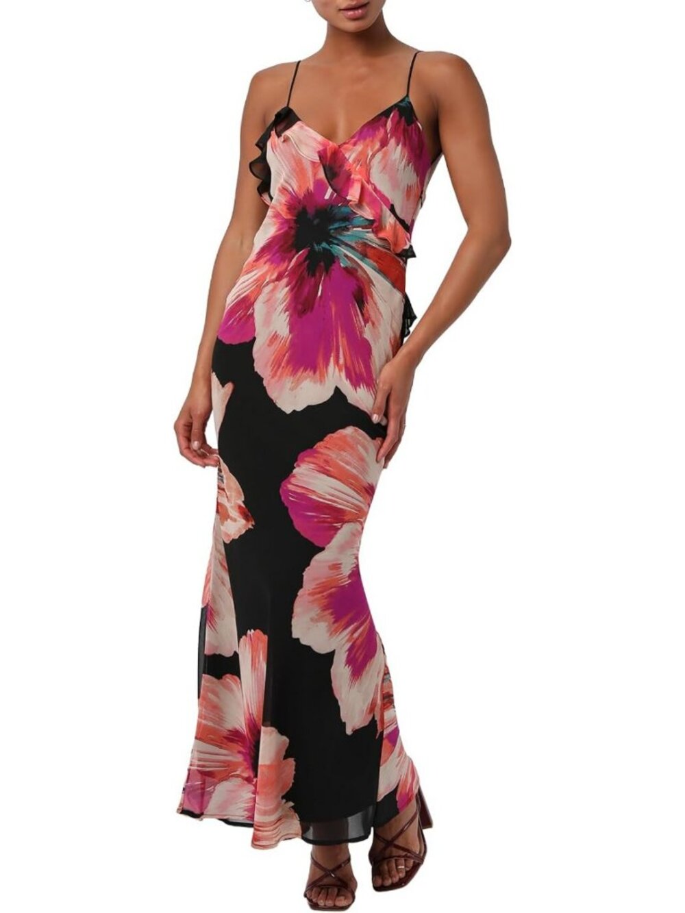 Floral Maxi Dress for Women | Bold Print, Sleeveless, Summer Fashion Outfit